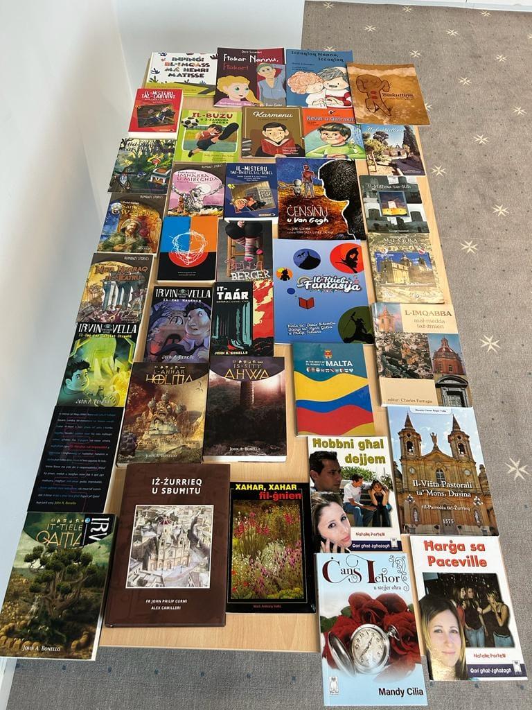 Some of the collection of children’s books from the Embassy’s library