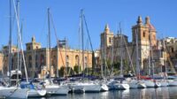 The Birgu Yacht Marina with a number of yachts and sailboats parked in it