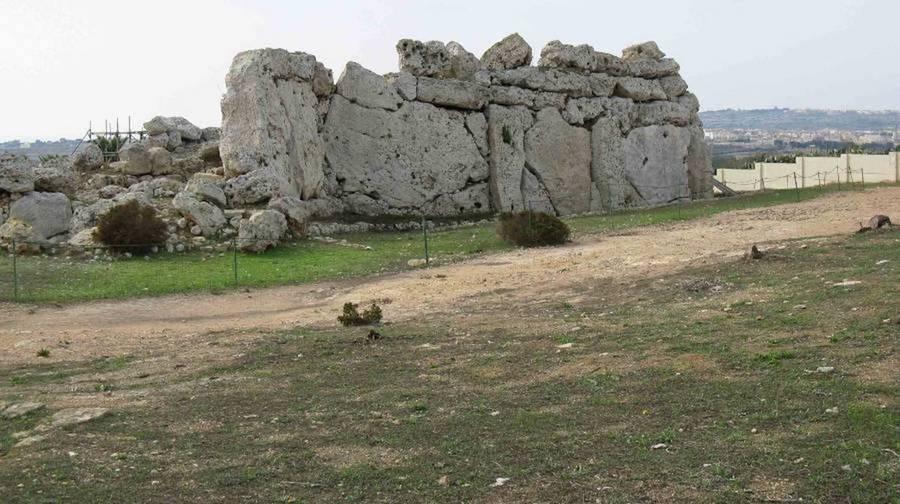 Ggantija temples in Gozo, a rough rock structure