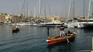 A Maltese Water Taxi in Birgu Marina