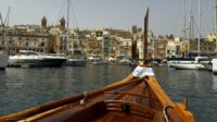 The inside and tip of a Maltese Water Taxi