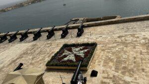 Barrakka gardens cannons overlooking the grand harbour